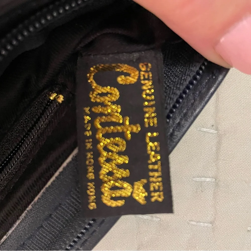 Black Vintage Genuine leather clutch bag. - Picture 4 of 6